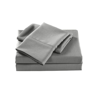 Casa Decor 2000 Thread Count Bamboo Cooling Sheet Set Ultra Soft Bedding - Queen - Mid Grey