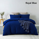 Royal Comfort Vintage Washed 100% Cotton Quilt Cover Set Bedding Ultra Soft - Single - Royal Blue