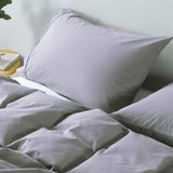 Royal Comfort Vintage Washed 100% Cotton Quilt Cover Set Bedding Ultra Soft - King - Grey