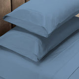 Royal Comfort 4 Piece 1500TC Sheet Set And Goose Feather Down Pillows 2 Pack Set - Double - Indigo
