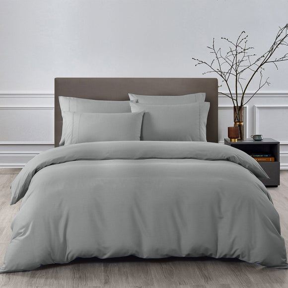 Royal Comfort 2000TC 6 Piece Bamboo Sheet & Quilt Cover Set Cooling Breathable - Double - Grey