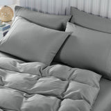 Royal Comfort 2000TC 6 Piece Bamboo Sheet & Quilt Cover Set Cooling Breathable - Queen - Grey
