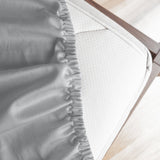 Royal Comfort 1200 Thread Count Fitted Sheet Cotton Blend Ultra Soft Bedding - Queen - Light Grey