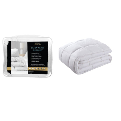 Royal Comfort 800GSM Silk Blend Quilt Duvet Ultra Warm Winter Weight Doona - Single - White