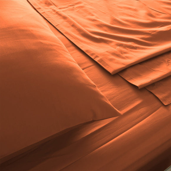 Royal Comfort 1000 Thread Count Bamboo Cotton Sheet and Quilt Cover Complete Set - King - Cinnamon
