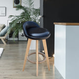 Milano Decor Phoenix Barstool Black Chairs Kitchen Dining Chair Bar Stool - One Pack - Black