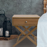 Milano Decor Bedside Table Surry Hills Oak Storage Cabinet Bedroom - One Pack - Oak