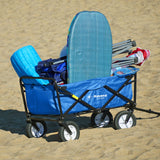 Havana Outdoors Collapsible Beach Trolley Garden Cart Foldable Picnic Navy