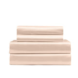 Royal Comfort Satin Sheet Set 4 Piece Fitted Flat Sheet Pillowcases  - Queen - Champagne Pink