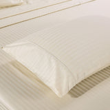 Kensington 1200 Thread Count 100% Egyptian Cotton Sheet Set Stripe Hotel Grade - Double - Sand
