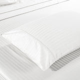 Kensington 1200 Thread Count 100% Egyptian Cotton Sheet Set Stripe Hotel Grade - Queen - White