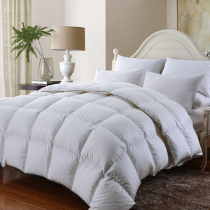 Royal Comfort 350GSM Luxury Soft Bamboo All-Seasons Quilt Duvet Doona - Queen - White
