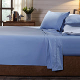 Royal Comfort 250TC Organic 100% Cotton Sheet Set 4 Piece Luxury Hotel Style - Queen - Indigo