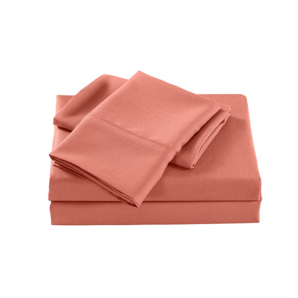 Royal Comfort 2000 Thread Count Bamboo Cooling Sheet Set Ultra Soft Bedding - Double - Peach