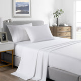 Royal Comfort 2000 Thread Count Bamboo Cooling Sheet Set Ultra Soft Bedding - King Single - White