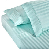 Royal Comfort 1200TC Soft Sateen Damask Stripe Cotton Blend Sheet Pillowcase Set - Queen - Mist