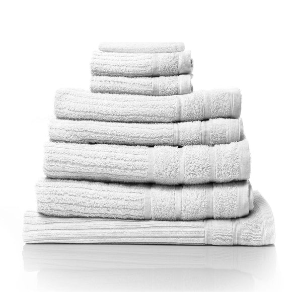 Royal Comfort Eden Egyptian Cotton 600GSM 8 Piece Luxury Bath Towels Set 8 Piece White