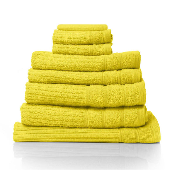 Royal Comfort Eden Egyptian Cotton 600GSM 8 Piece Luxury Bath Towels Set 8 Piece Yellow
