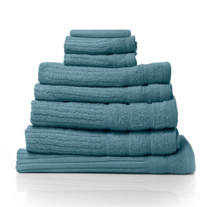 Royal Comfort Eden Egyptian Cotton 600GSM 8 Piece Luxury Bath Towels Set 8 Piece Turquoise