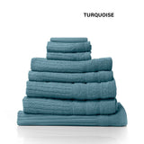 Royal Comfort Eden Egyptian Cotton 600GSM 8 Piece Luxury Bath Towels Set 8 Piece Turquoise