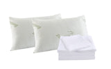 Royal Comfort Bamboo Blend Sheet Set 1000TC and Bamboo Pillows 2 Pack Ultra Soft - Queen - White