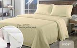 Royal Comfort Bamboo Blend Sheet Set 1000TC and Bamboo Pillows 2 Pack Ultra Soft - Queen - Ivory