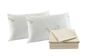 Royal Comfort Bamboo Blend Sheet Set 1000TC and Bamboo Pillows 2 Pack Ultra Soft - King - Ivory
