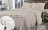 Royal Comfort Bamboo Blend Sheet Set 1000TC and Bamboo Pillows 2 Pack Ultra Soft - King - Warm Grey