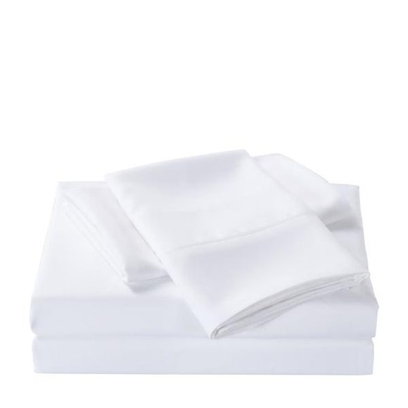 Royal Comfort 350GSM Bamboo Quilt  2000TC Sheet Set And 2 Pack Duck Pillows Set - Double - White