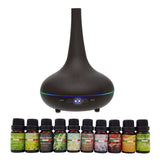 Aroma Diffuser Set With 10 Pack Diffuser Oils Humidifier Aromatherapy  Dark Wood-Milano