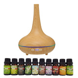 Aroma Diffuser Set With 10 Pack Diffuser Oils Humidifier Aromatherapy  Light Wood-Milano