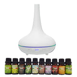 Aroma Diffuser Set With 10 Pack Diffuser Oils Humidifier Aromatherapy  White-Milano