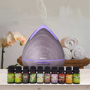 Purespa Diffuser Set With 10 Pack Diffuser Oils Humidifier Aromatherapy  Violet