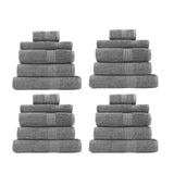 Royal Comfort 20 Piece Cotton Bamboo Towels Bundle Set 450GSM Luxurious Absorbent - Charcoal