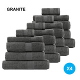 Royal Comfort 20 Piece Cotton Bamboo Towels Bundle Set 450GSM Luxurious Absorbent - Granite