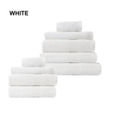 Royal Comfort 9 Piece Cotton Bamboo Towels Bundle Set 450GSM Luxurious Absorbent - White