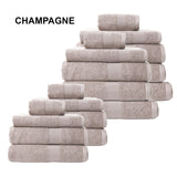 Royal Comfort 18 Piece Cotton Bamboo Towels Bundle Set 450GSM Luxurious Absorbent - Champagne