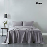 Royal Comfort 100% Cotton Vintage Sheet Set And 2 Duck Feather Down Pillows Set - Single - Grey