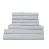 1500 Thread Count 6 Piece Combo And 2 Pack Duck Feather Down Pillows Bedding Set - Queen - Indigo