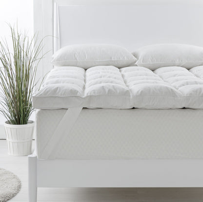 Royal Comfort 1800GSM Duck Feather Down Topper And 1000GSM 2 Duck Pillows Set - King - White