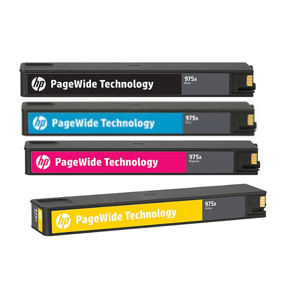 HP Compatible Set of 4 HP 975A Pagewide Compatible Inkjet Cartridge Combo L0R88AA - L0R97AA (1Black ,1Cyan , 1Magenta, 1Yellow)