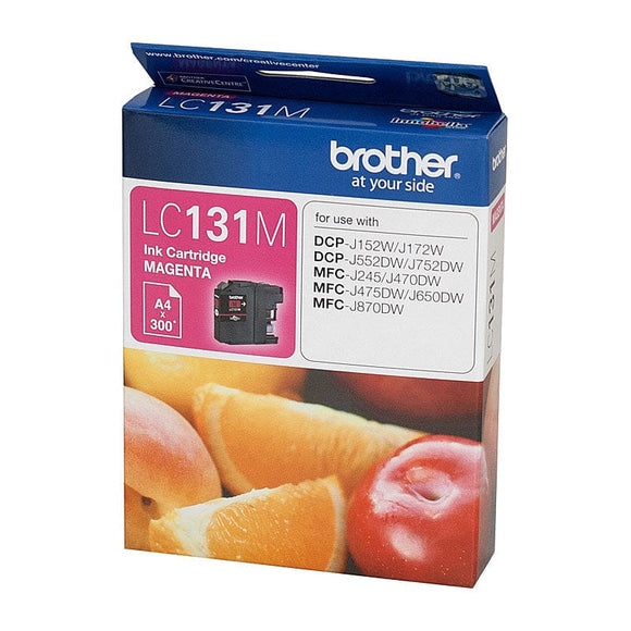 Brother LC-131M Magenta Ink Cartridge - to suit DCP-J152W/J172W/J552DW/J752DW/MFC-J245/J470DW/J475DW/J650DW/J870DW - up to 300 pages
