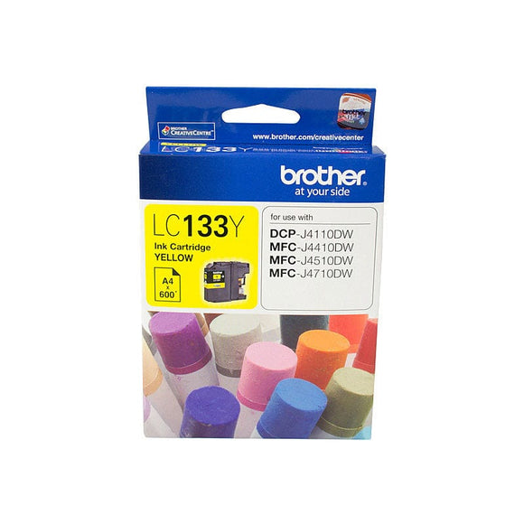 Brother LC-133Y Yellow Ink-MFC-J6520DW/J6720DW/J6920DW and DCP-J4110DW/MFC-J4410DW/J4510DW/J4710DW and DCP-J152W/J172W/J552DW/J752DW/MFC-J245/etc. up to 600 pages