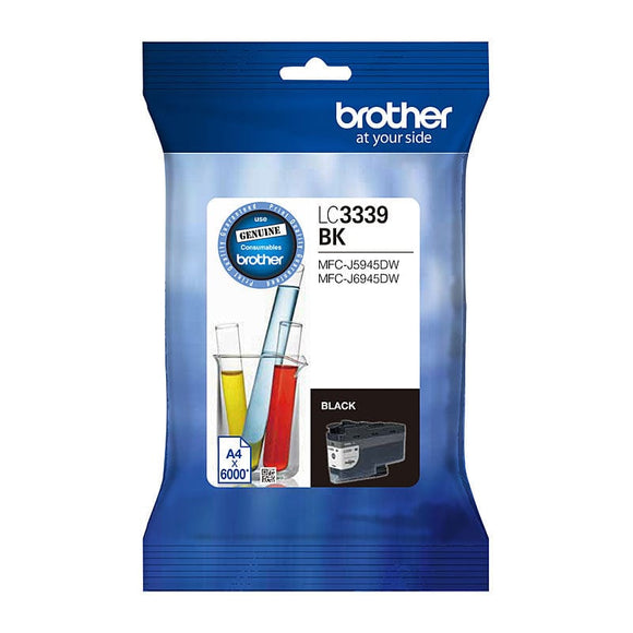 BROTHER LC-3339XLBK Black Super High Yield Ink Cartridge to Suit MFC-J6945DW, up to 6000 Pages