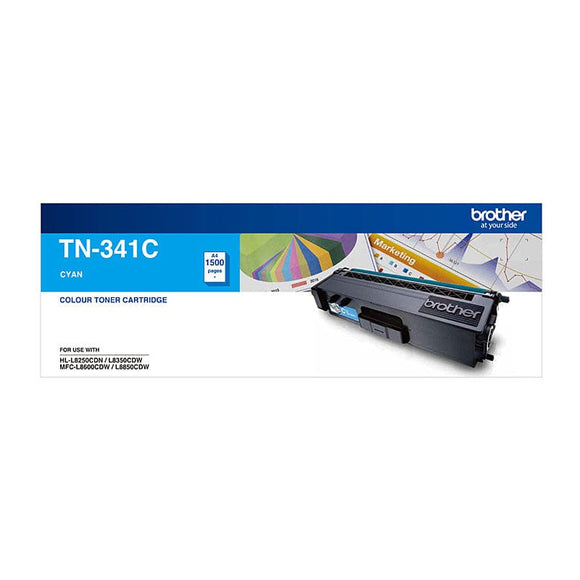 Brother TN-341C Colour Laser Toner - Standard Cyan, HL-L8250CDN/8350CDW MFC-L8600CDW/L8850CDW - 1500 Pages