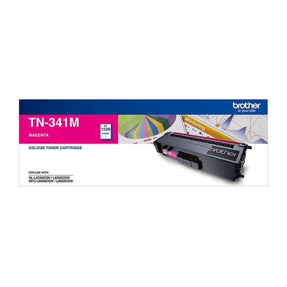 Brother TN-341M Colour Laser Toner-Standard Magenta, HL-L8250CDN/8350CDW MFC-L8600CDW/L8850CDW - 1500 Pages