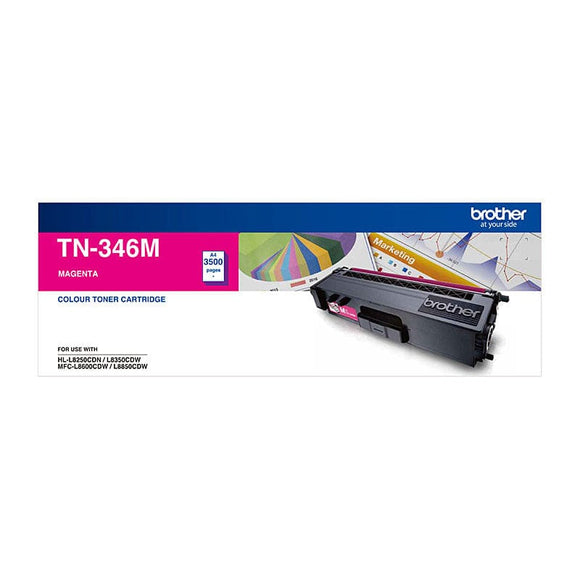 BROTHER TN-346M Colour Laser Toner- High Yield Magenta- HL-L8250CDN/8350CDW MFC-L8600CDW/L8850CDW - 3500 Pages