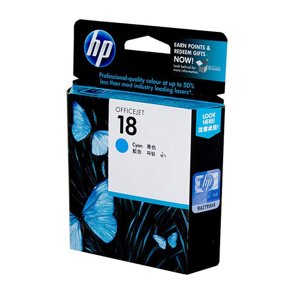 HP #18 Cyan Ink Cartridge C4937A