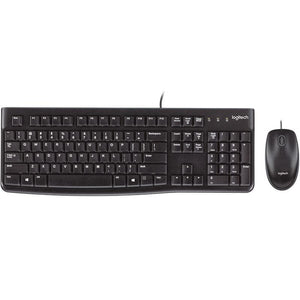 LOGITECH MK120 Keyboard & Mouse Combo Quiet typing and Spill resistant High-definition optical tracking Thin profile 3yr