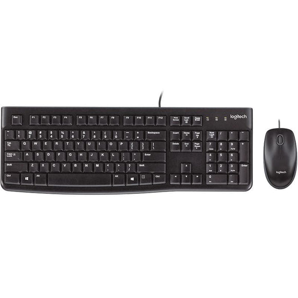 LOGITECH MK120 Keyboard & Mouse Combo Quiet typing and Spill resistant High-definition optical tracking Thin profile 3yr